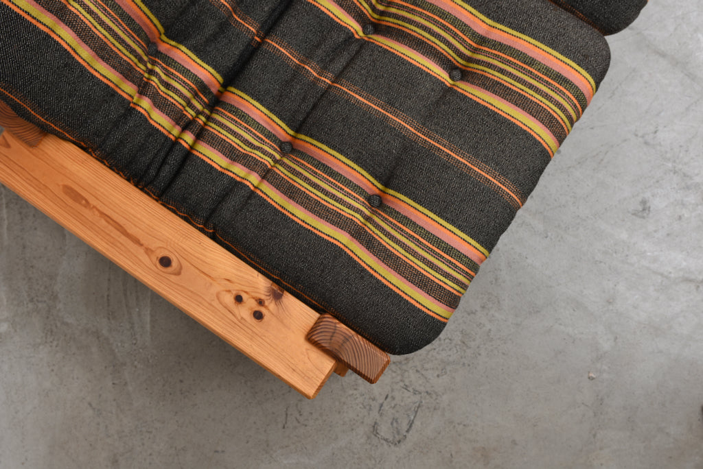 1970s Swedish pine sofa + foot stool