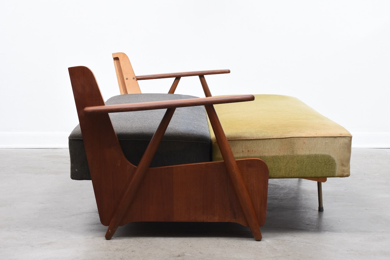 New upholstery included: 1950s foldout sofa bed