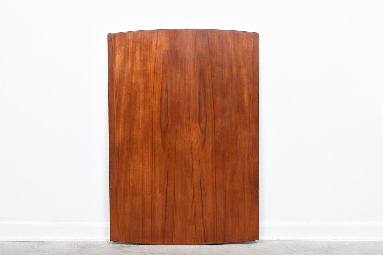 1960s extending teak dining table with curved sides