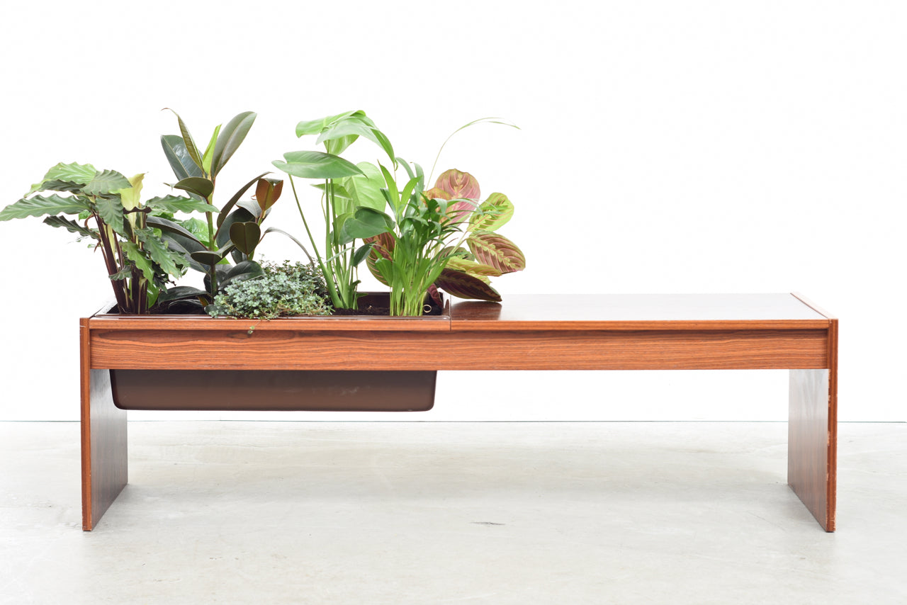 1970s rosewood table with planter