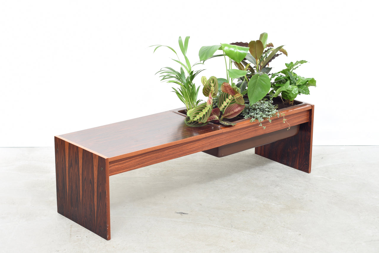 1970s rosewood table with planter