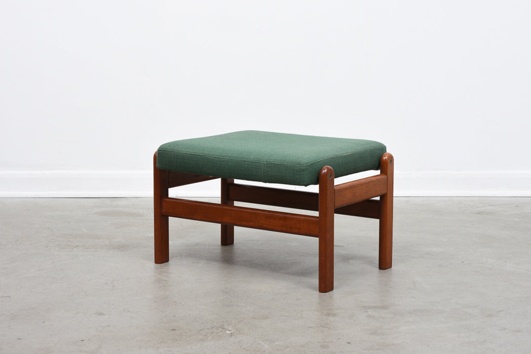Solid teak footstool by FDB Møbler