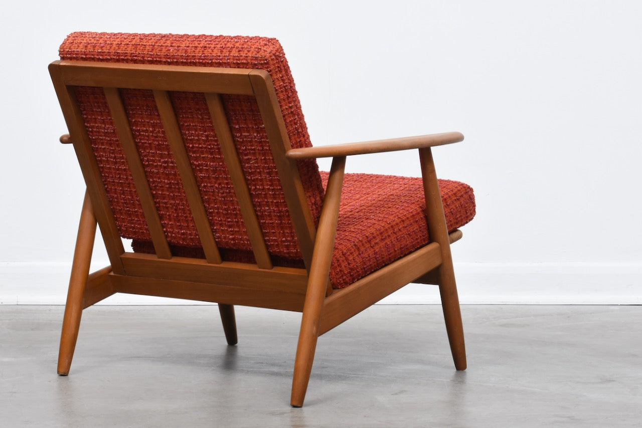 1960s Danish beech lounge chair
