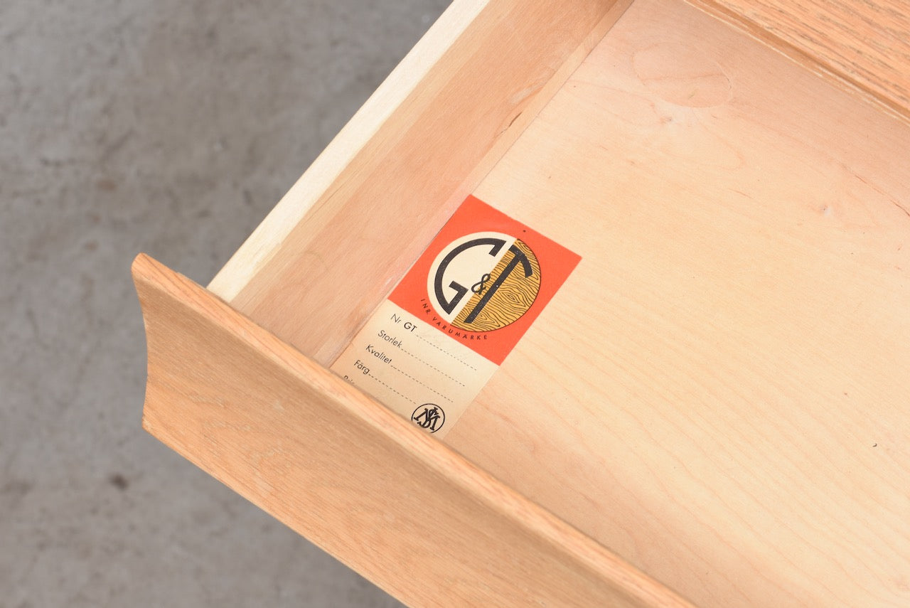 Swedish two drawer oak chest