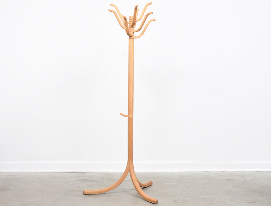 Vintage beech + oak coat stand