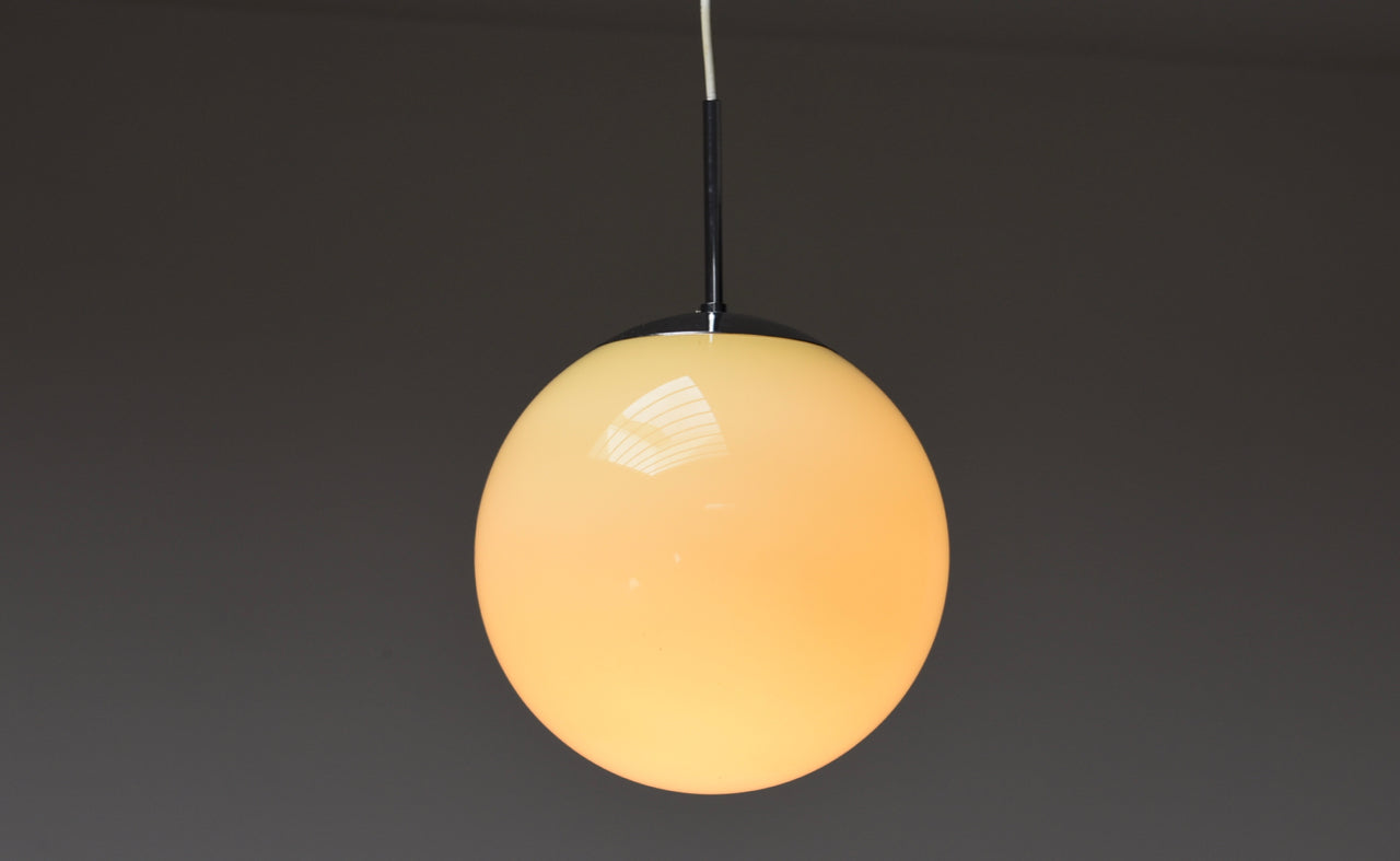 1950s Danish glass ceiling lamp