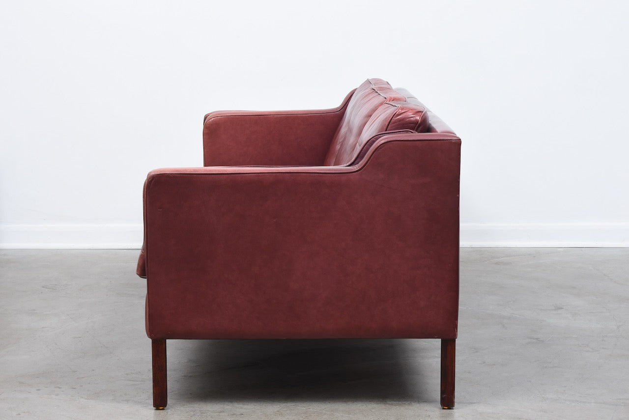 Three seat leather sofa by Stouby