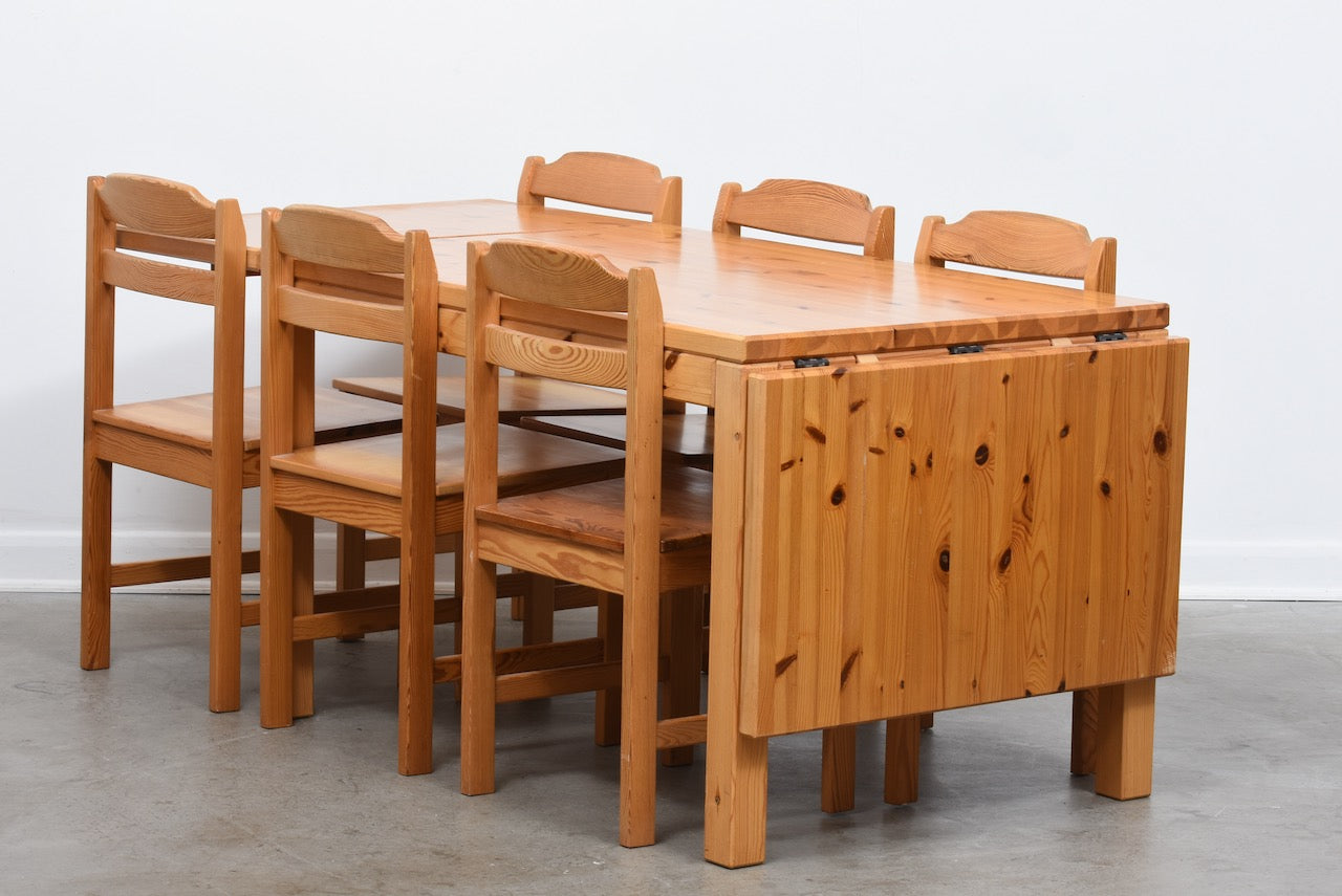 1970s extending pine dining table