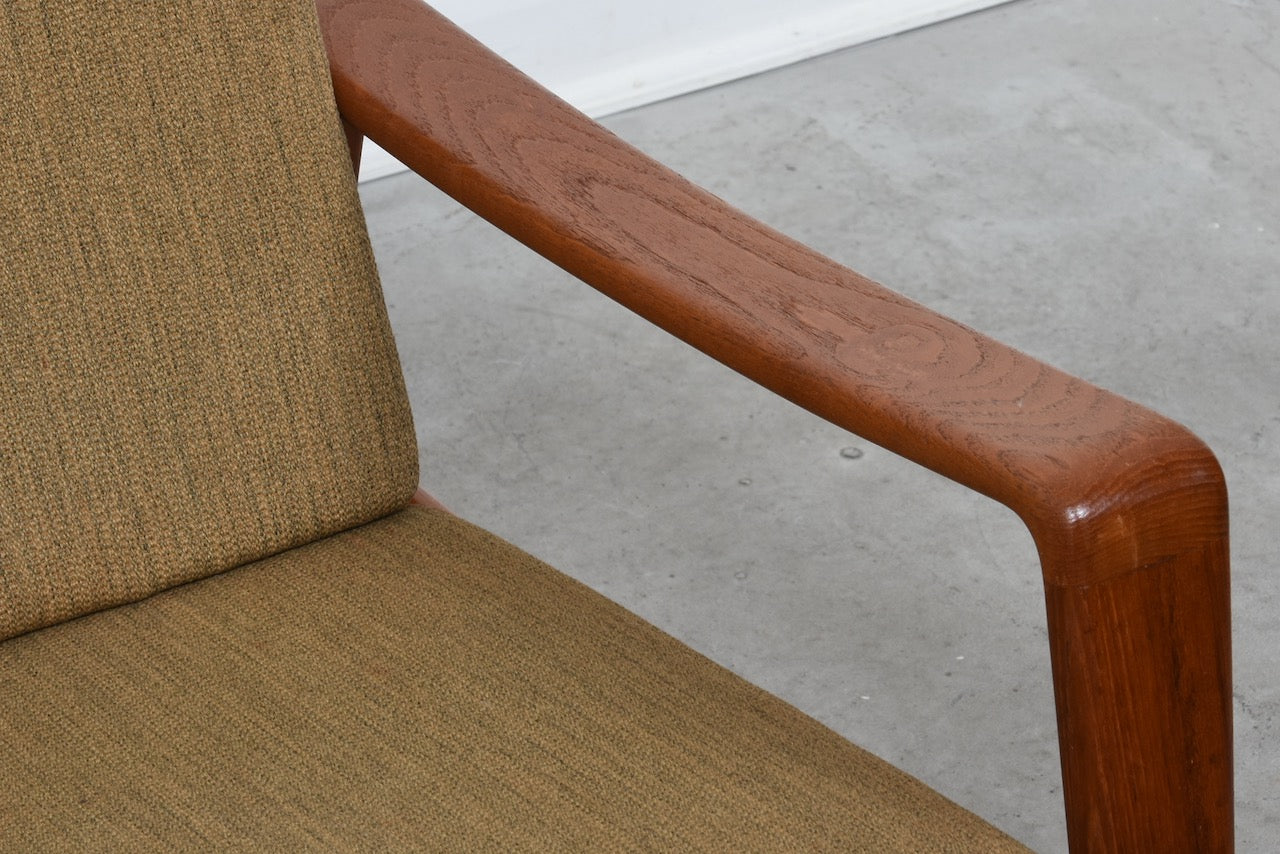 New upholstery included: 1960s Danish teak sofa