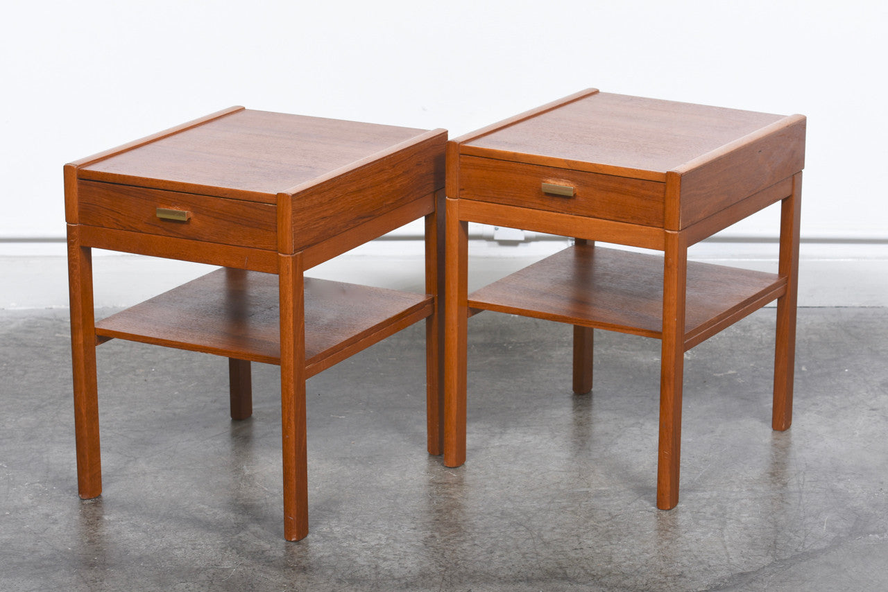 Pair of 1970s Danish bedside tables in teak