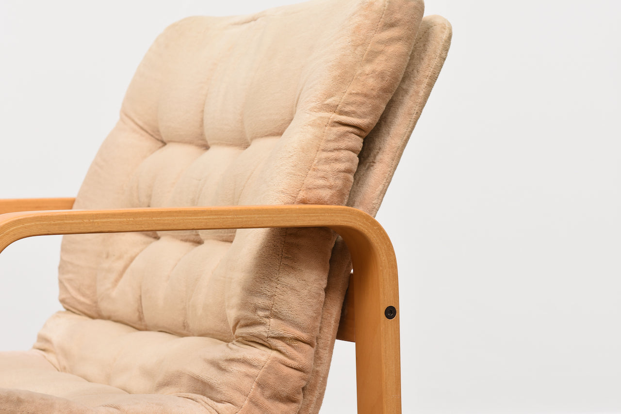 1980s Swedish birch lounger