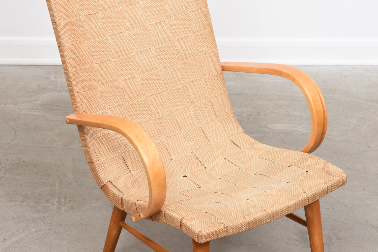 1940s Swedish beech lounger