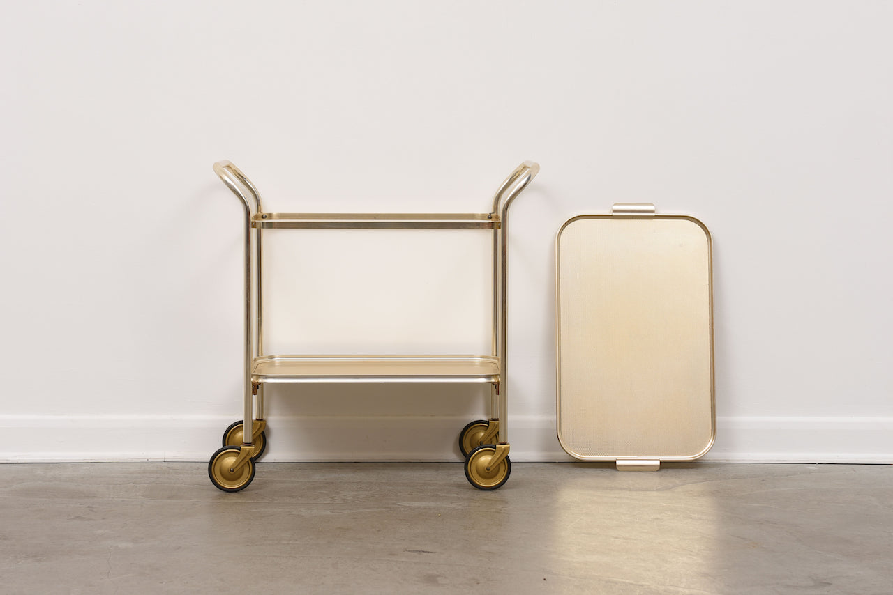 1960s brass drinks trolley