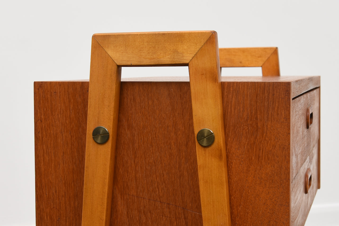 1960s hallway chest in teak + beech