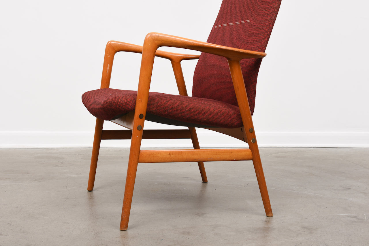 New upholstery included: 1950s lounger by Alf Svensson