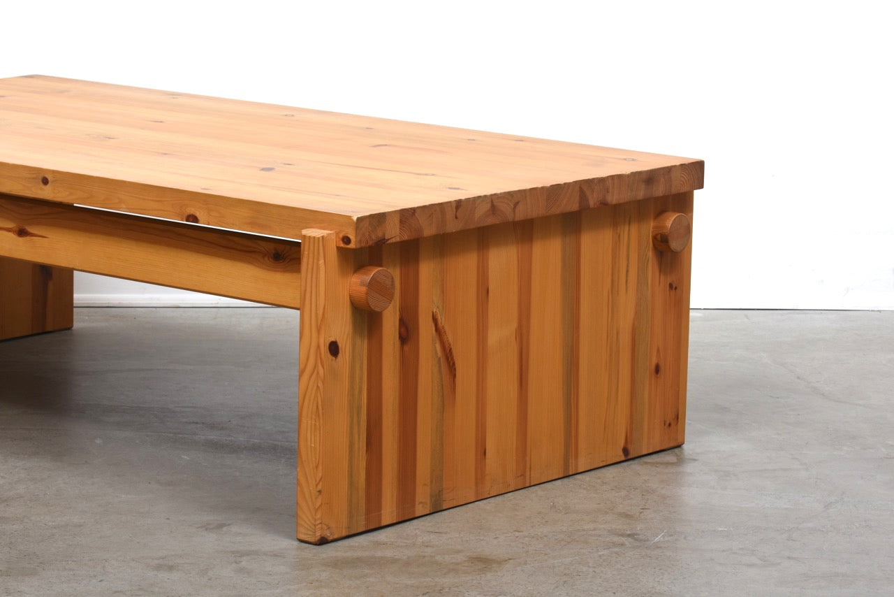 1970s pine coffee table by Yngve Ekström