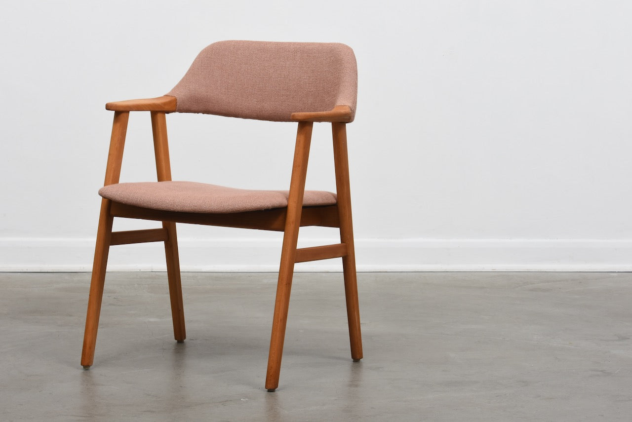 1960s Swedish beech armchair with new upholstery