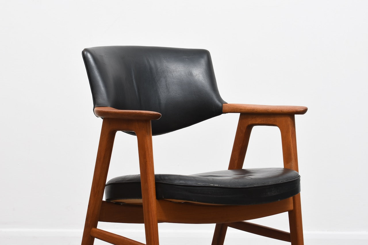 1960s teak + leather armchair by Erik Kirkegaard