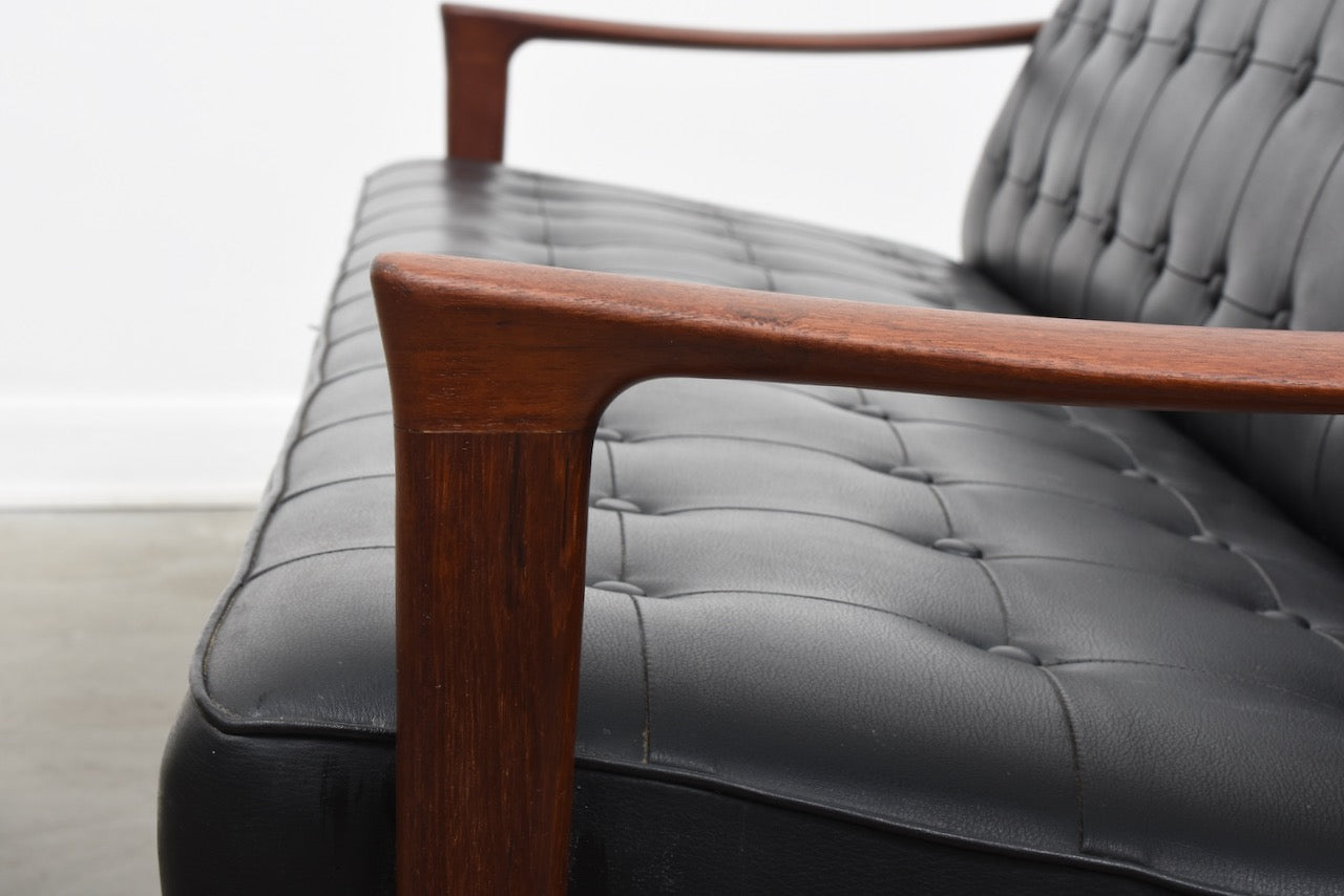 1950s Swedish three seat teak sofa