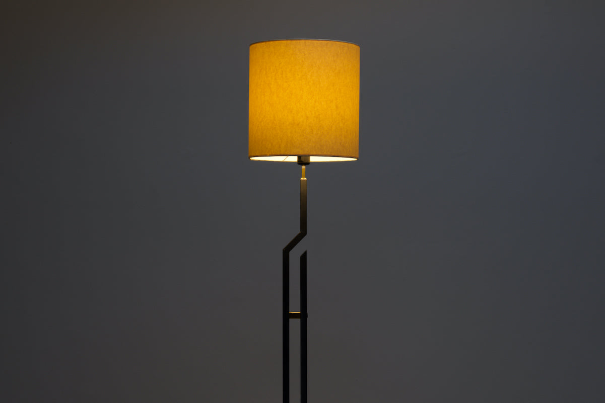 1980s Swedish metal floor lamp with shade