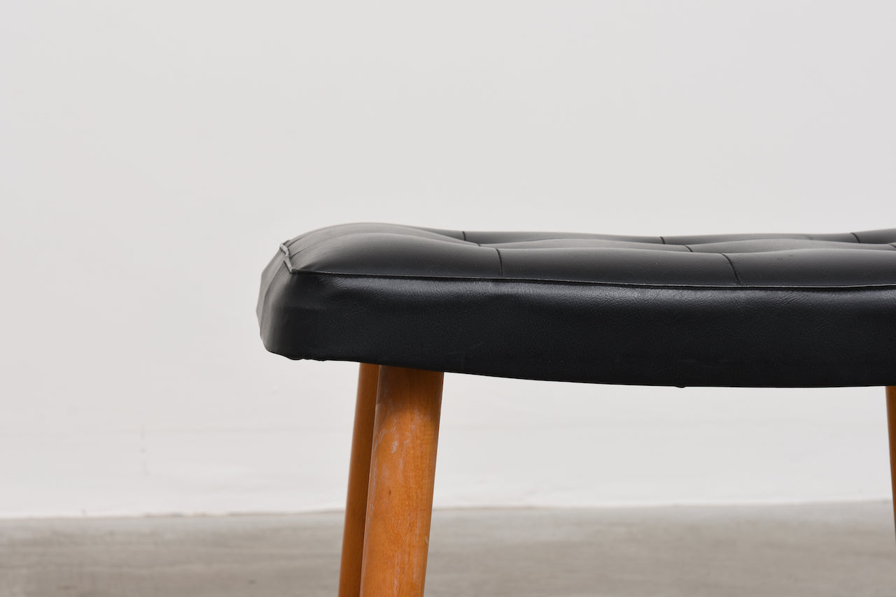 1960s birch + vinyl foot stool