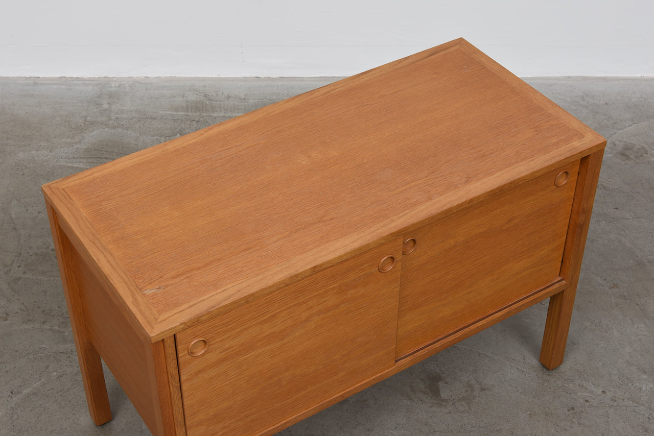 1970s low oak cabinet