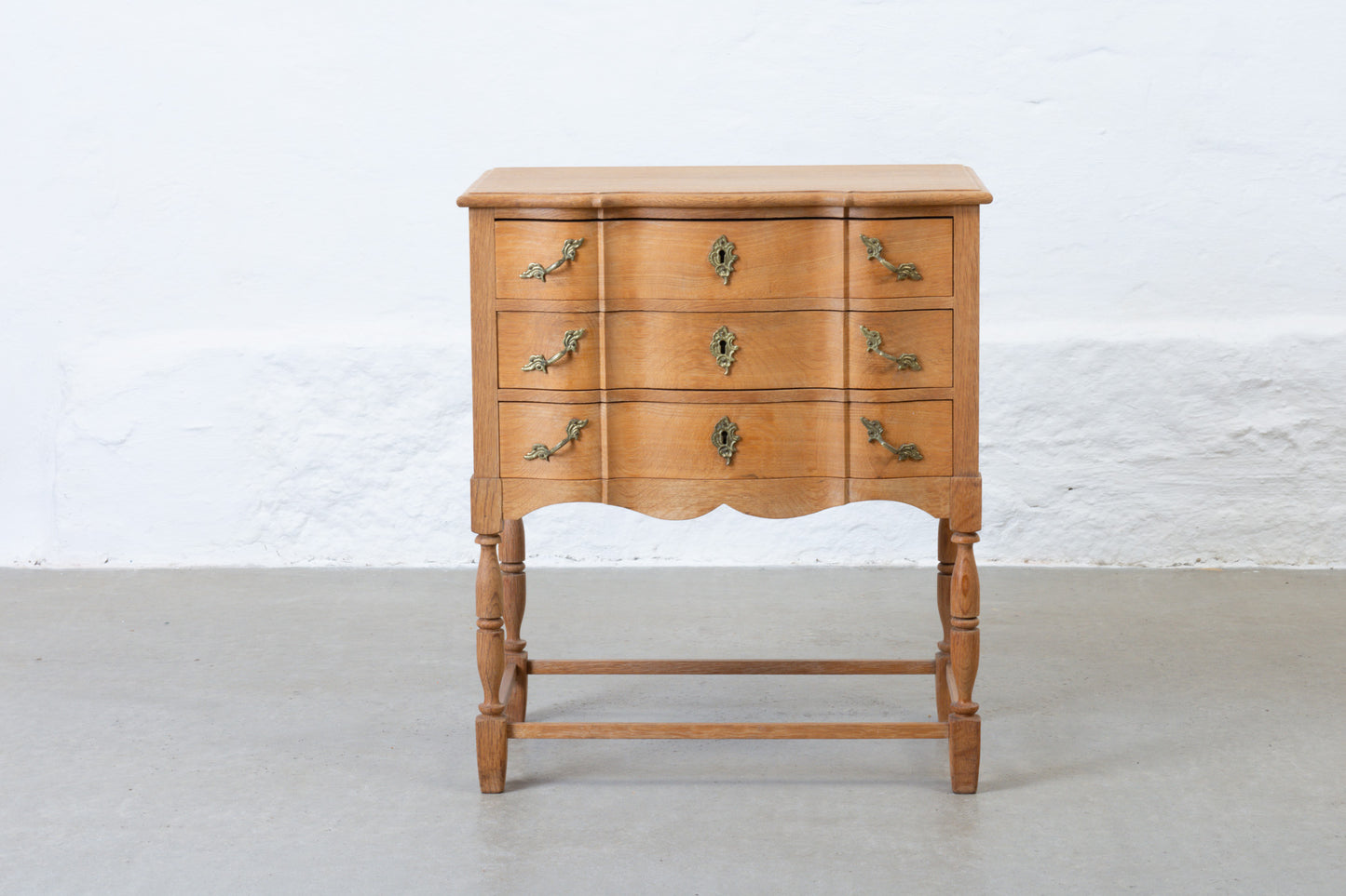 1970s low chest in oak