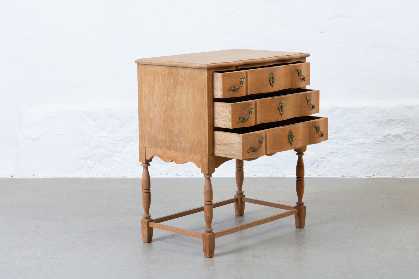 1970s low chest in oak