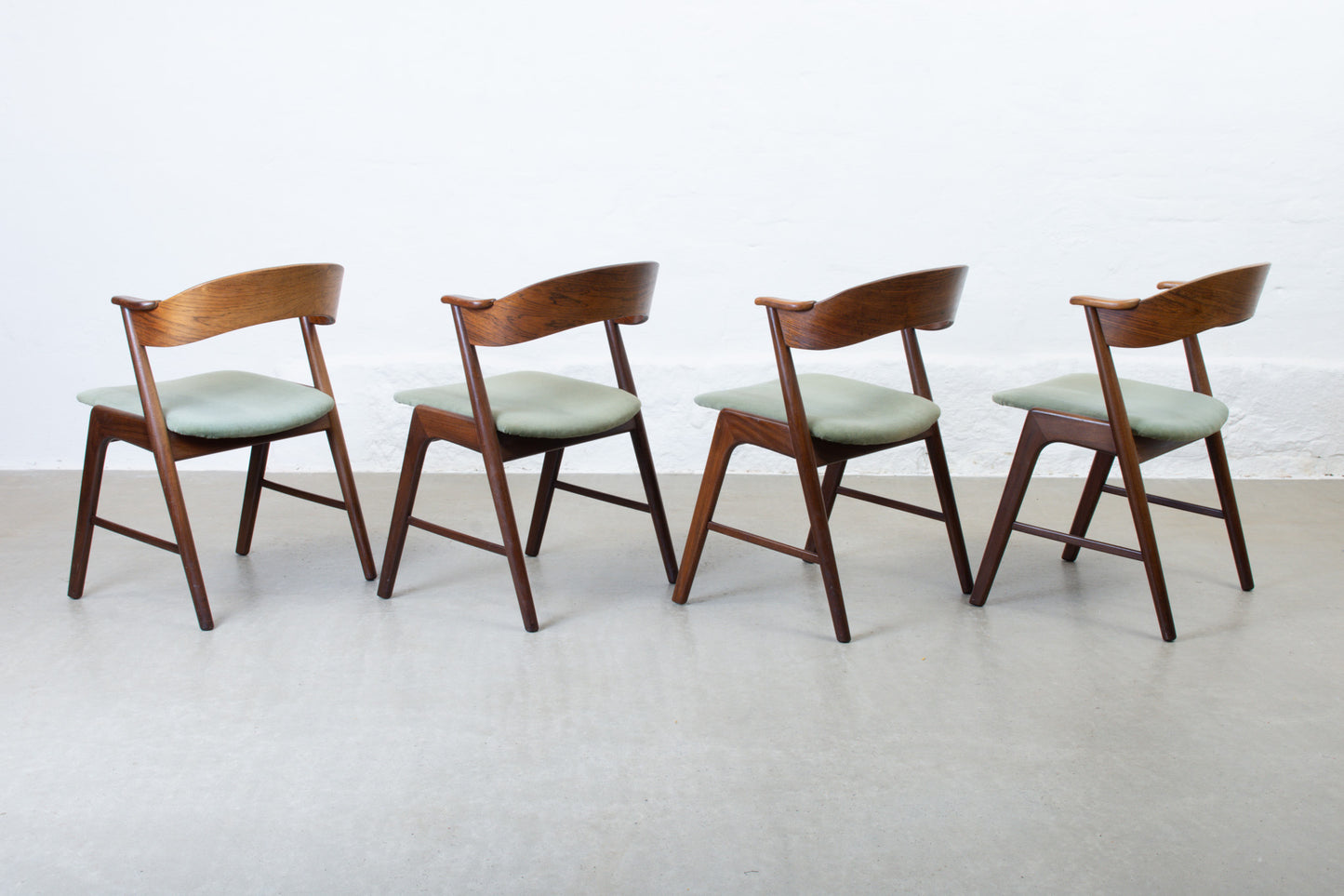 1950s set of four 'KS 21' dining chairs in rosewood + teak