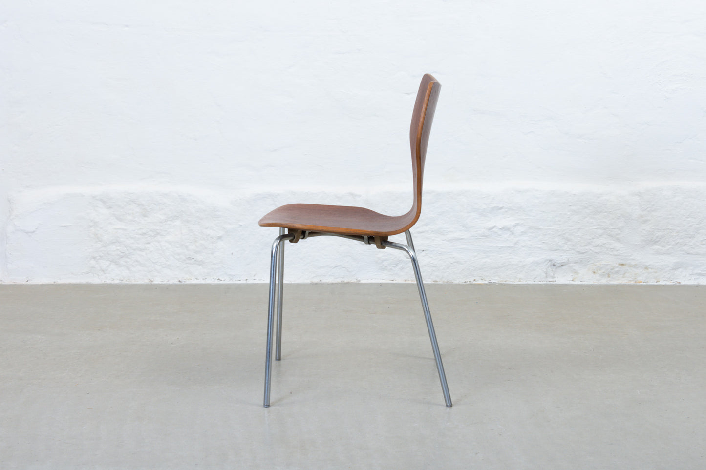Set of four 1960s stacking chairs in teak