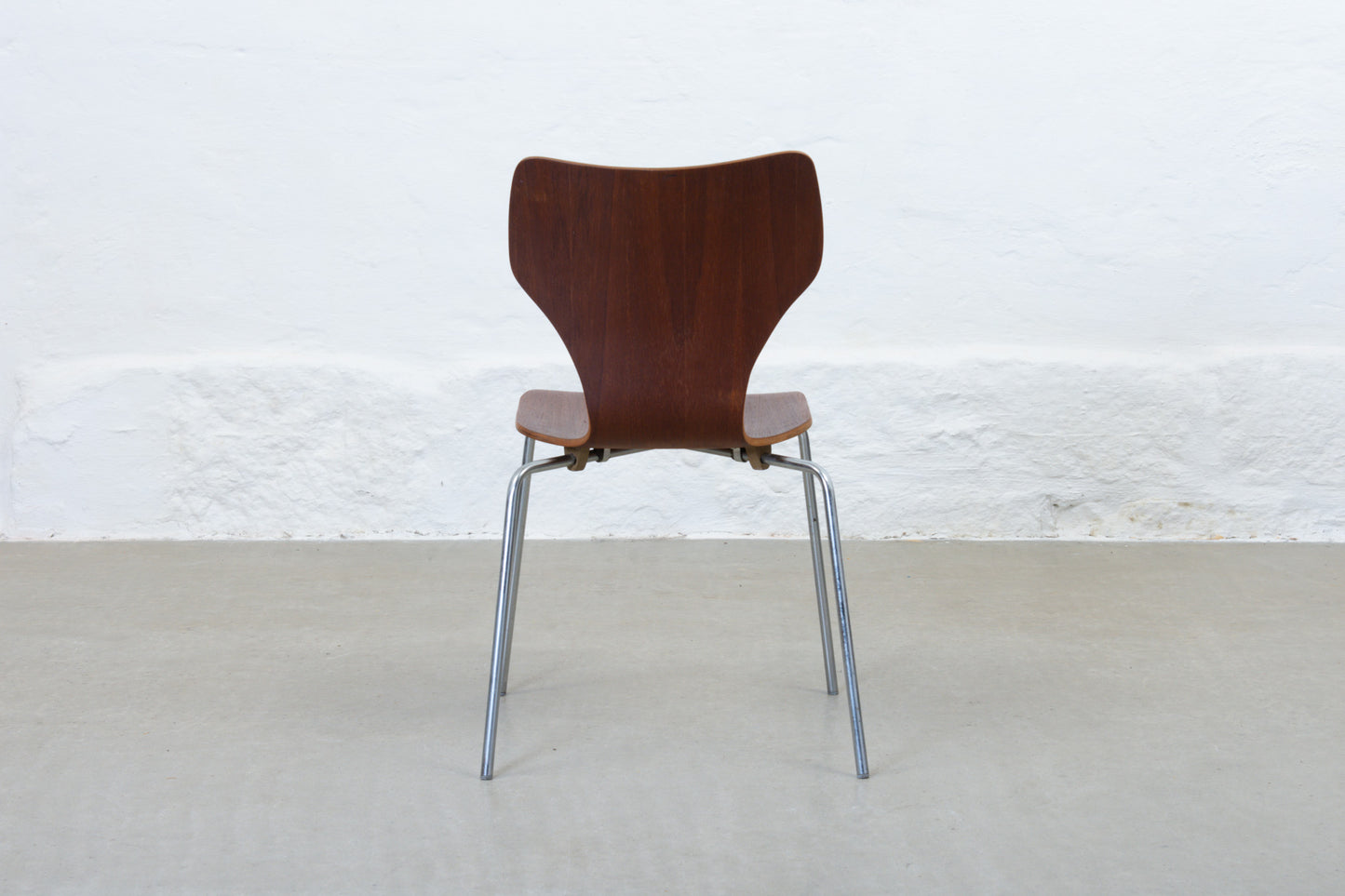 Set of four 1960s stacking chairs in teak