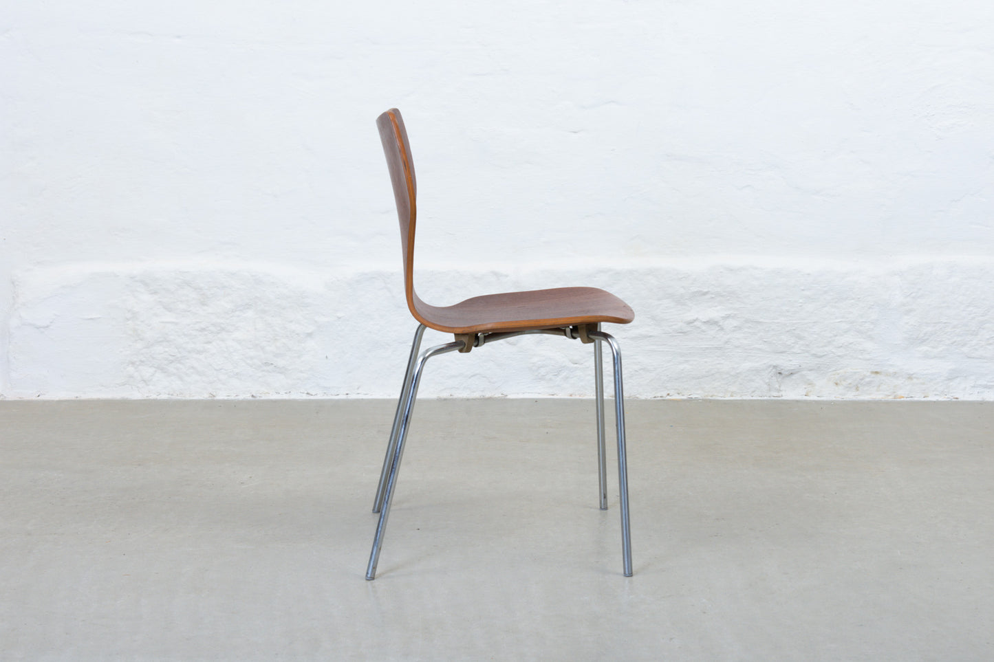 Set of four 1960s stacking chairs in teak
