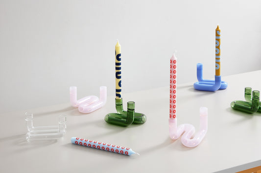 Graphic candles by Studio About - Yellow/Blue