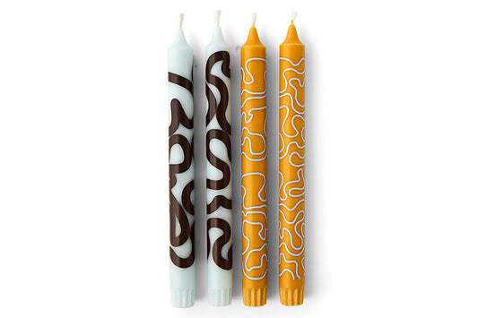 Graphic candles by Studio About - Mint/Ochre