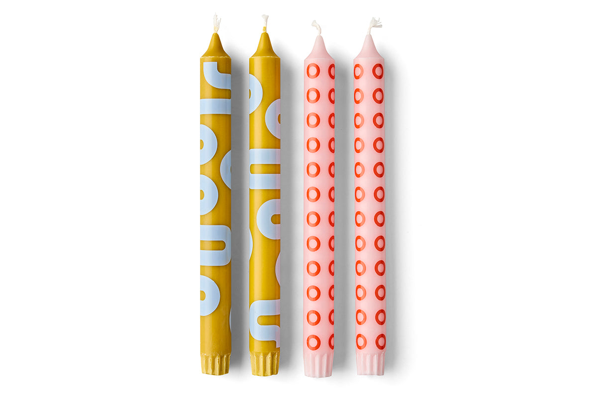 Graphic candles by Studio About - Ochre/Rose