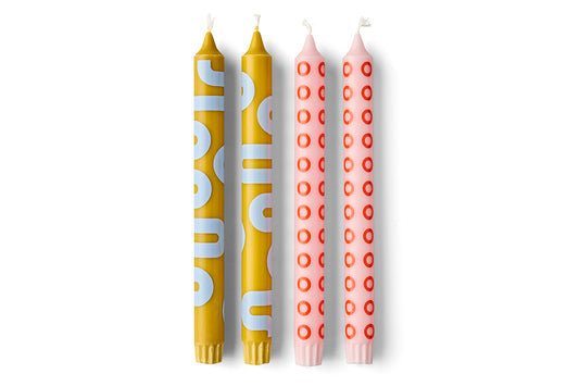 Graphic candles by Studio About - Ochre/Rose