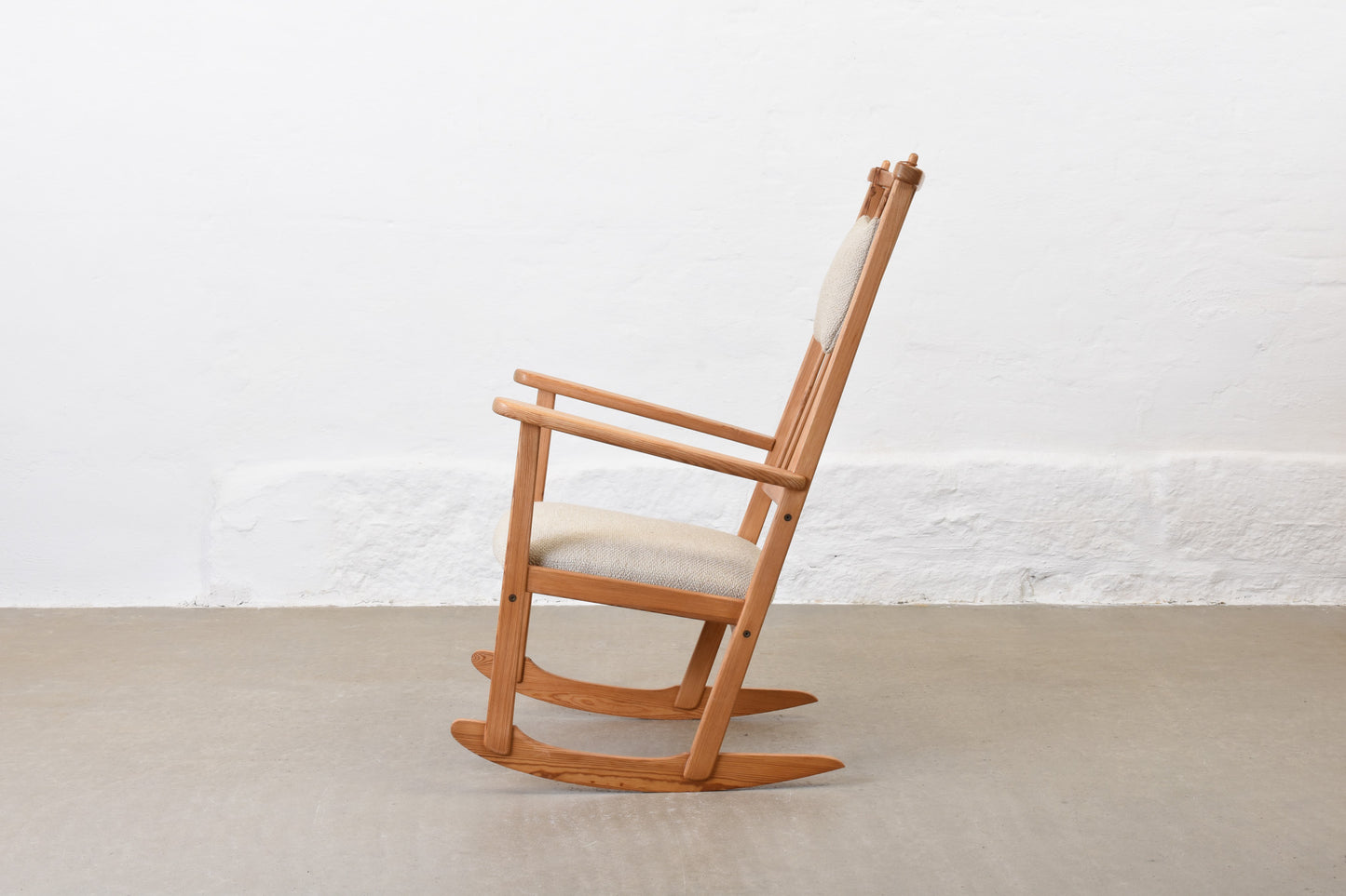 Newly reupholstered: 1960s rocking chair by Yngve Ekström