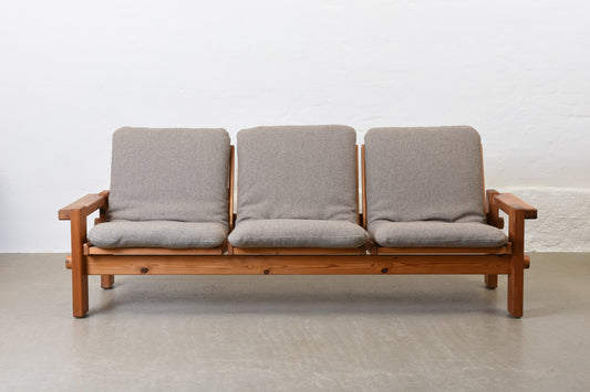 Newly reupholstered: 1970s three seat sofa by Yngve Ekström