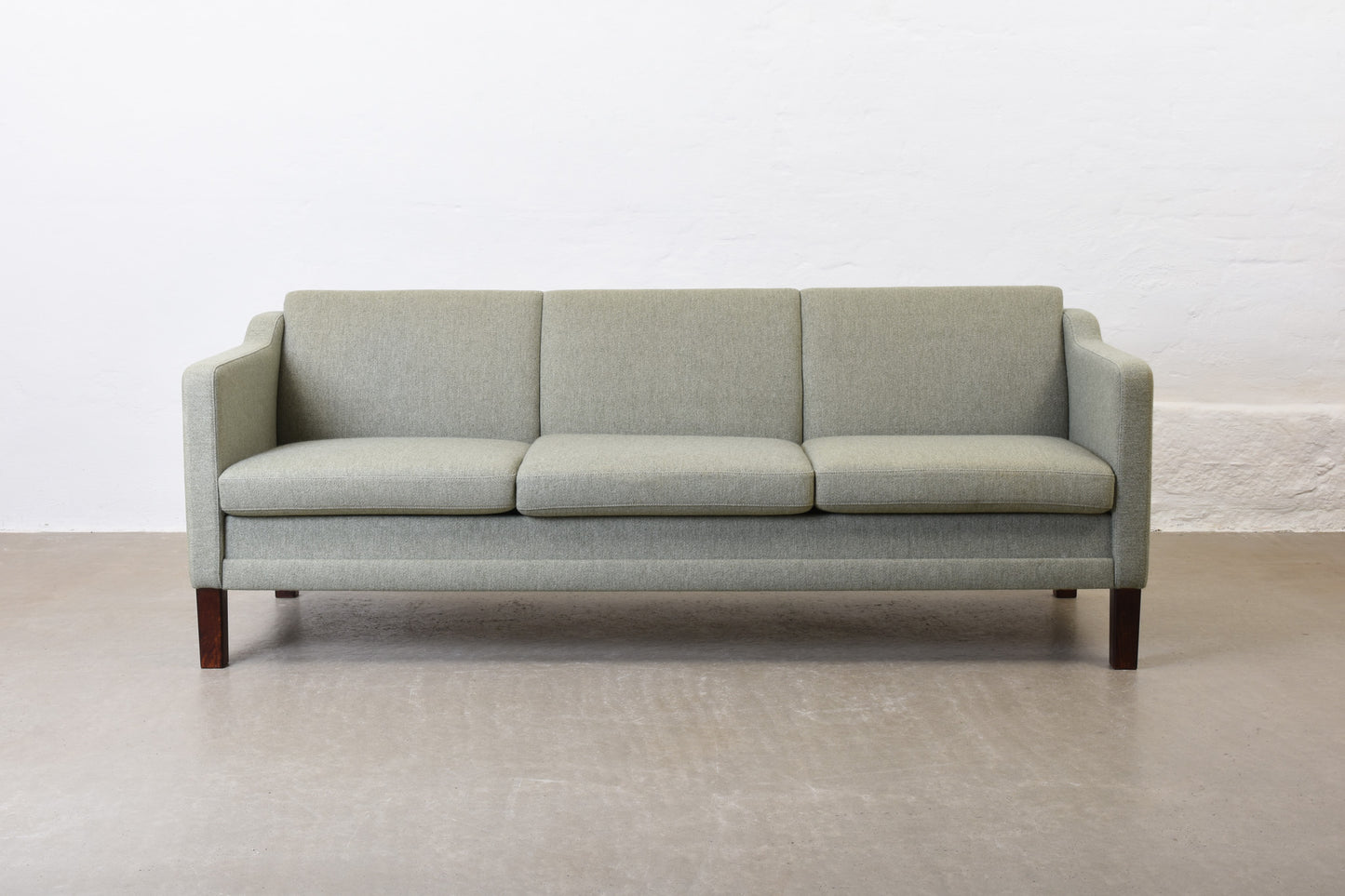 Vintage Danish three seat sofa in wool