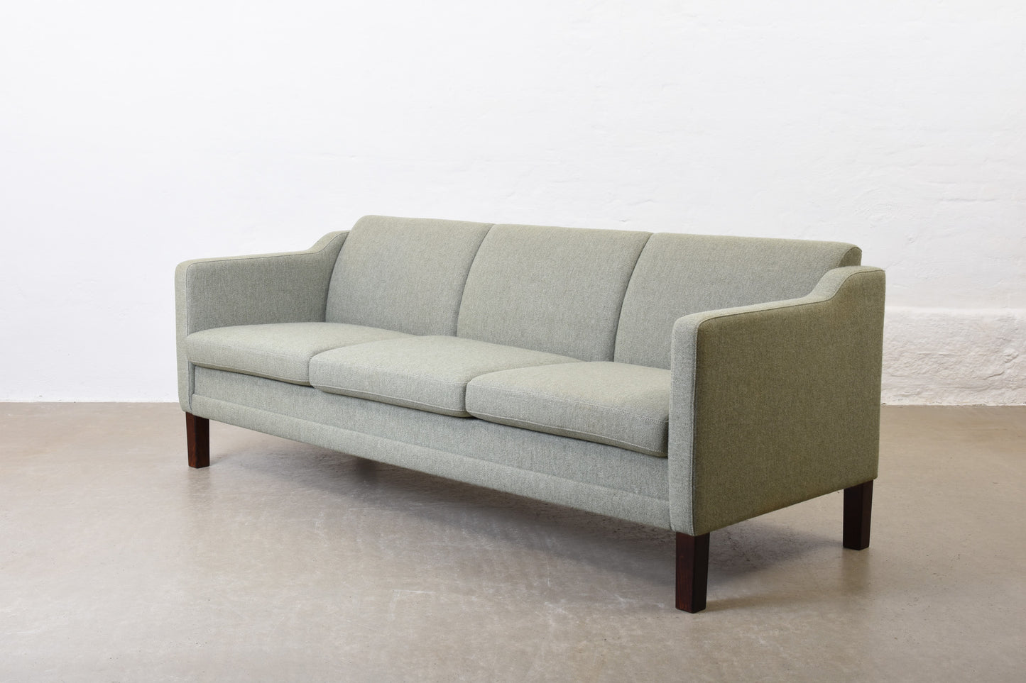 Vintage Danish three seat sofa in wool