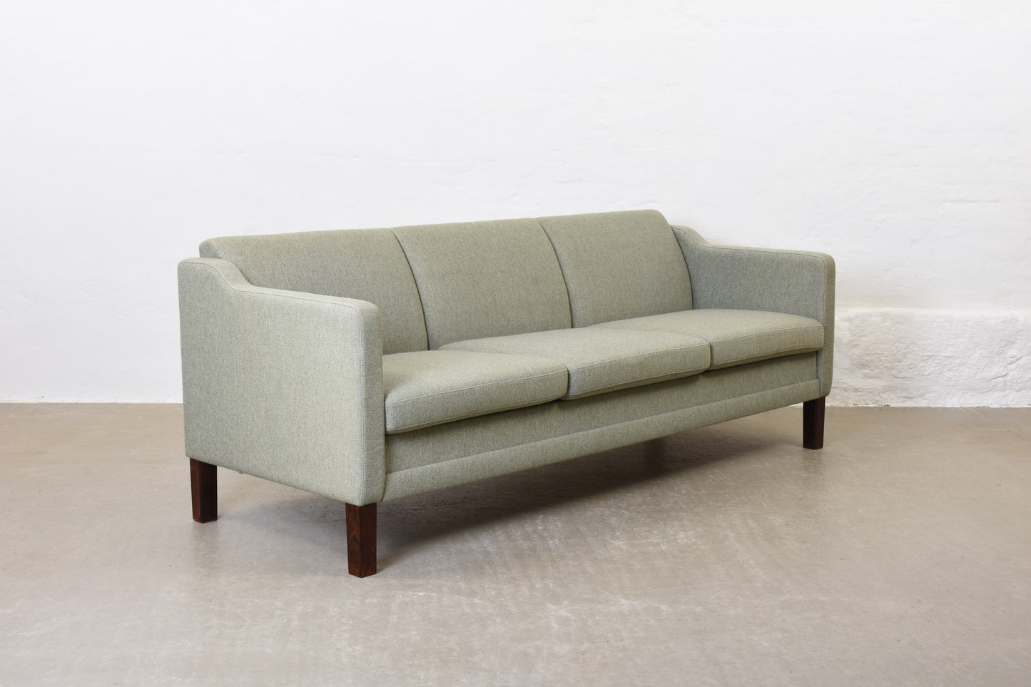 Vintage Danish three seat sofa in wool