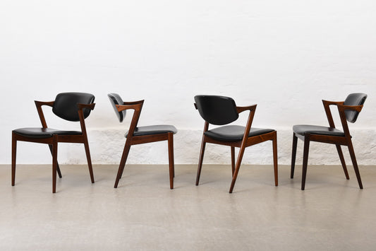 1960s set of 'Model 42' rosewood chairs by Kai Kristiansen