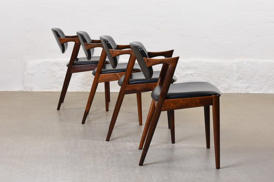 1960s set of 'Model 42' rosewood chairs by Kai Kristiansen