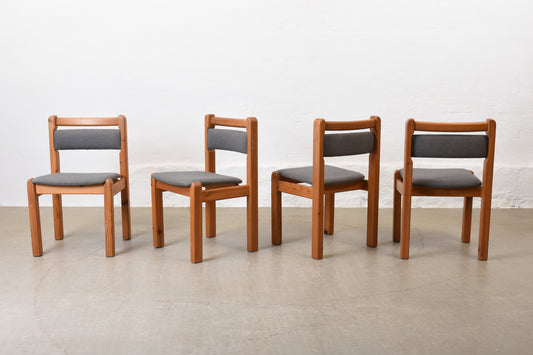 1970s set of four pine chairs by Thorsø