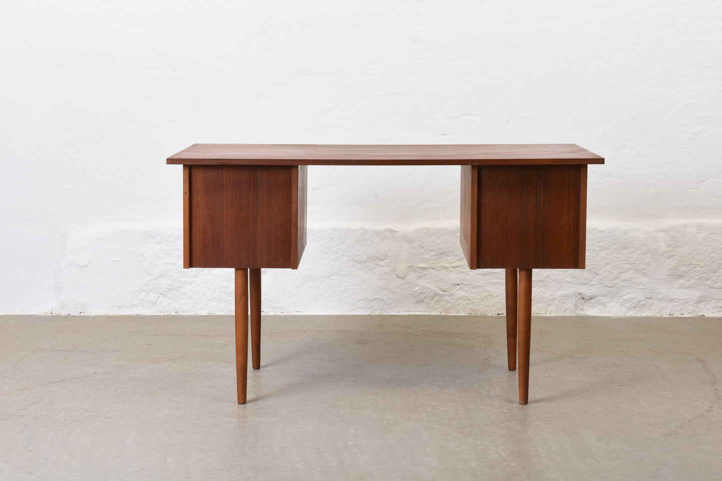 1960s twin pedestal desk in teak