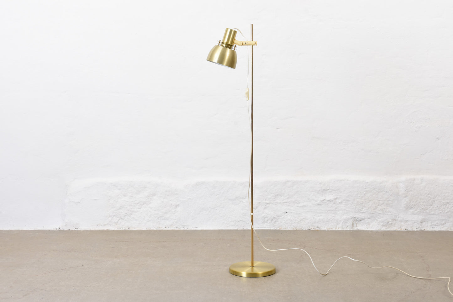 1970s Swedish brass floor lamp