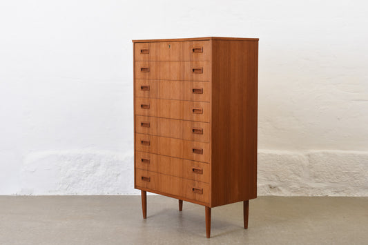 1960s teak chest of eight drawers