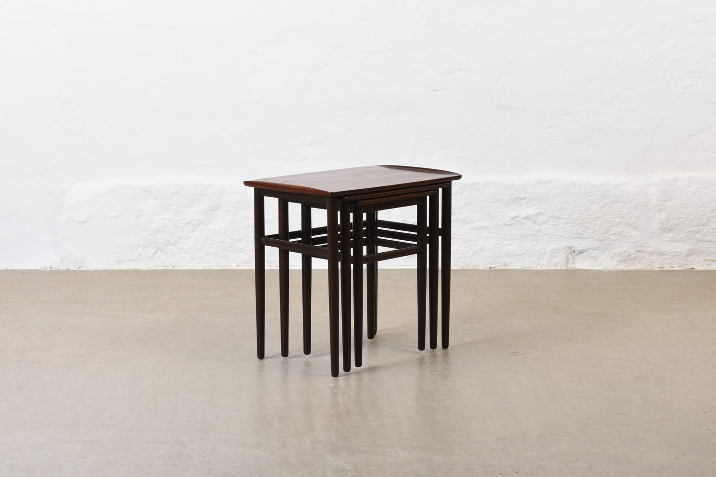 1960s rosewood nest of three tables