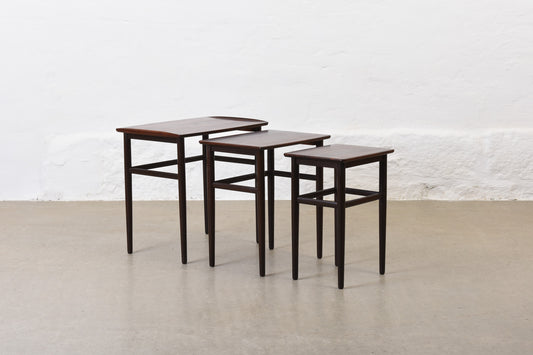 1960s rosewood nest of three tables