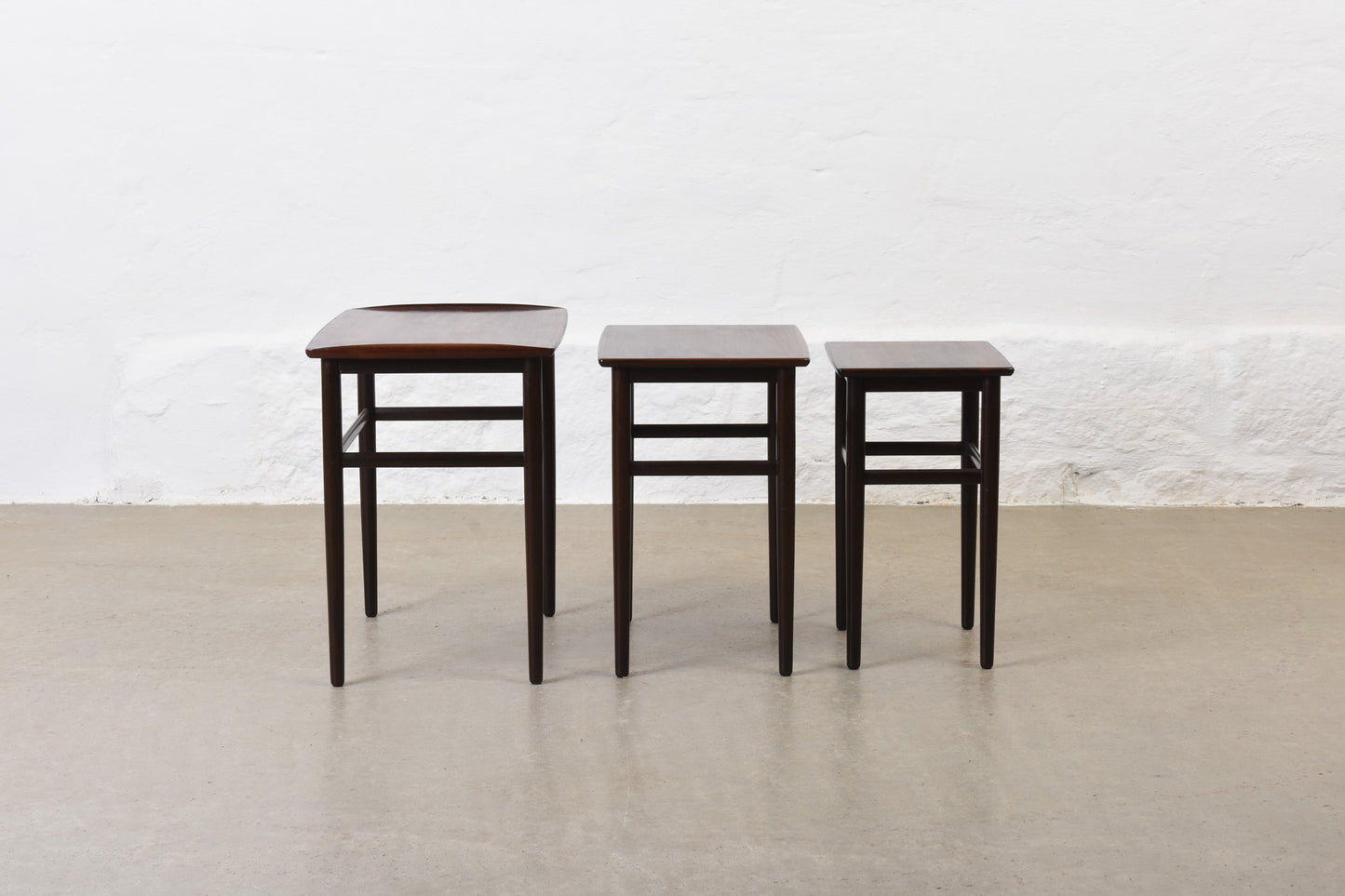 1960s rosewood nest of three tables